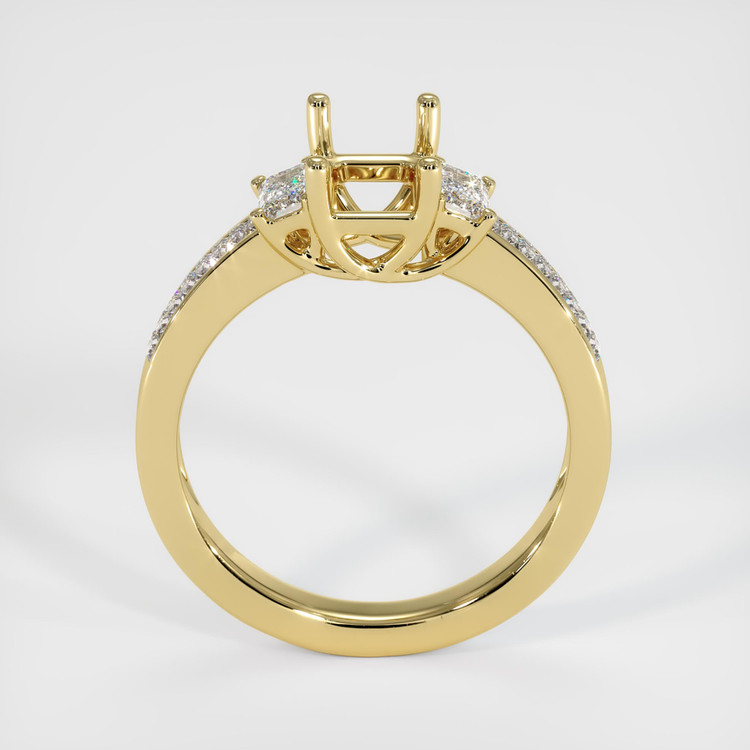 18K Yellow Gold Three Stone Ring Setting
