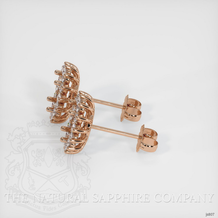 14K Rose Gold Halo Earring Setting