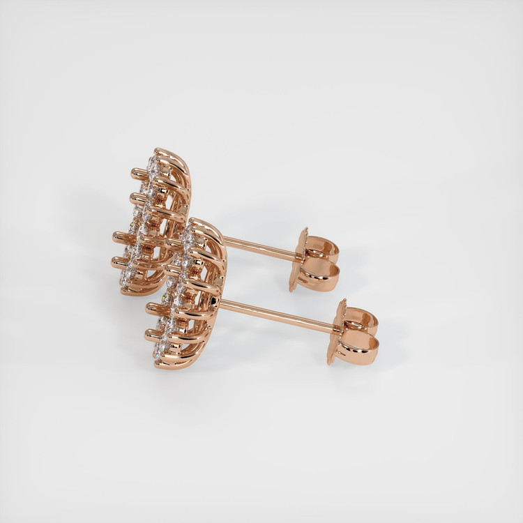 14K Rose Gold Halo Earring Setting