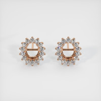 14K Rose Gold Halo Earring Setting Image