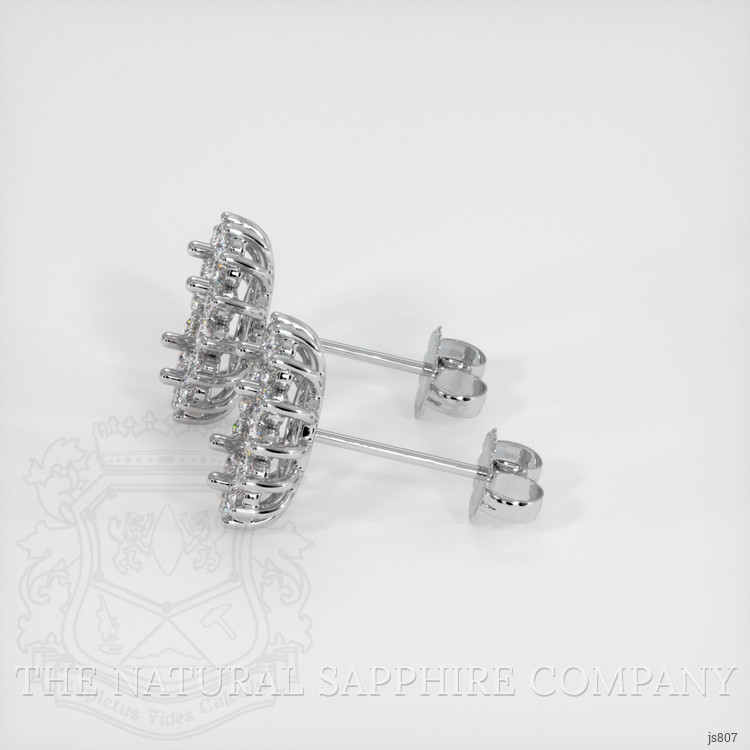 14K White Gold Halo Earring Setting