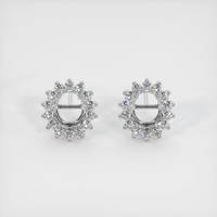 14K White Gold Halo Earring Setting Image