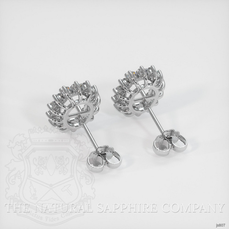 14K White Gold Halo Earring Setting