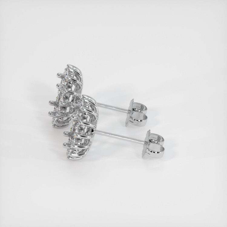 18K White Gold Halo Earring Setting