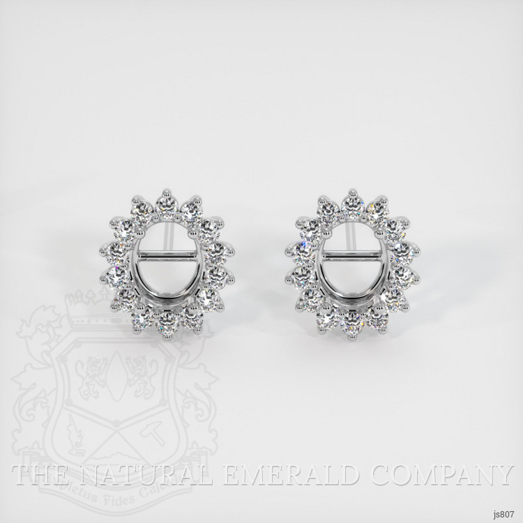 18K White Gold Halo Earring Setting