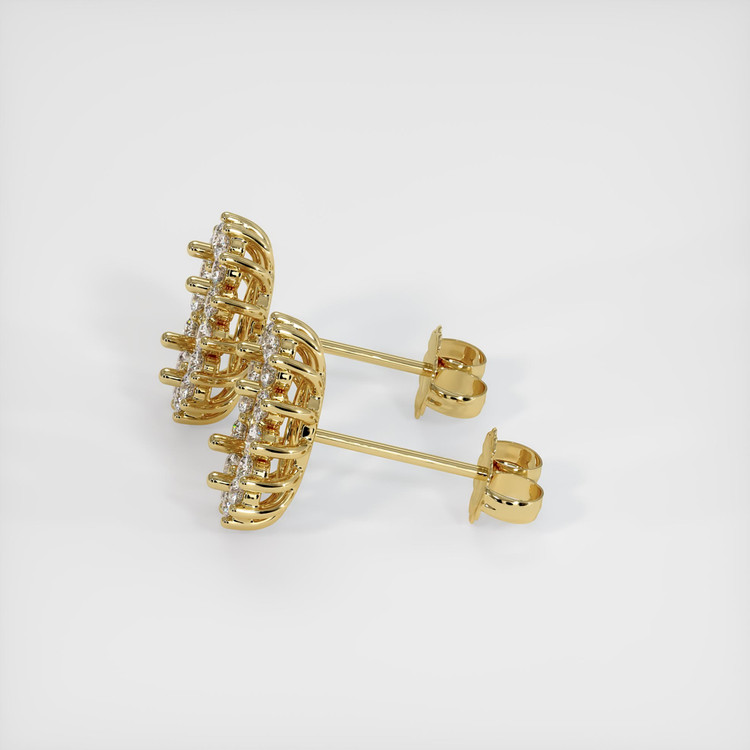14K Yellow Gold Halo Earring Setting