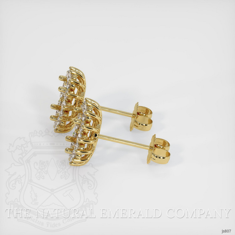 18K Yellow Gold Halo Earring Setting