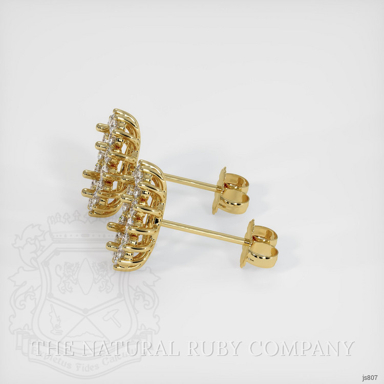 18K Yellow Gold Halo Earring Setting