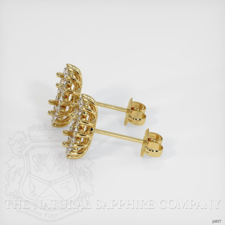 18K Yellow Gold Halo Earring Setting