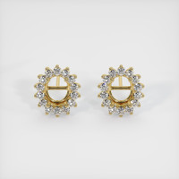 18K Yellow Gold Halo Earring Setting Image