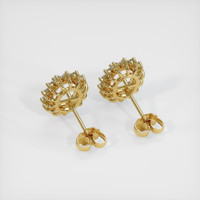 18K Yellow Gold Halo Earring Setting Image