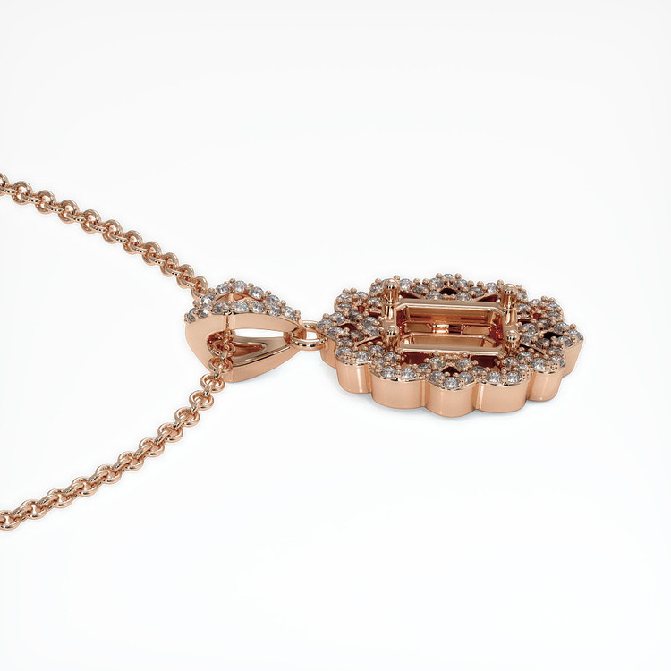 14K Rose Gold Pave Pendant Setting