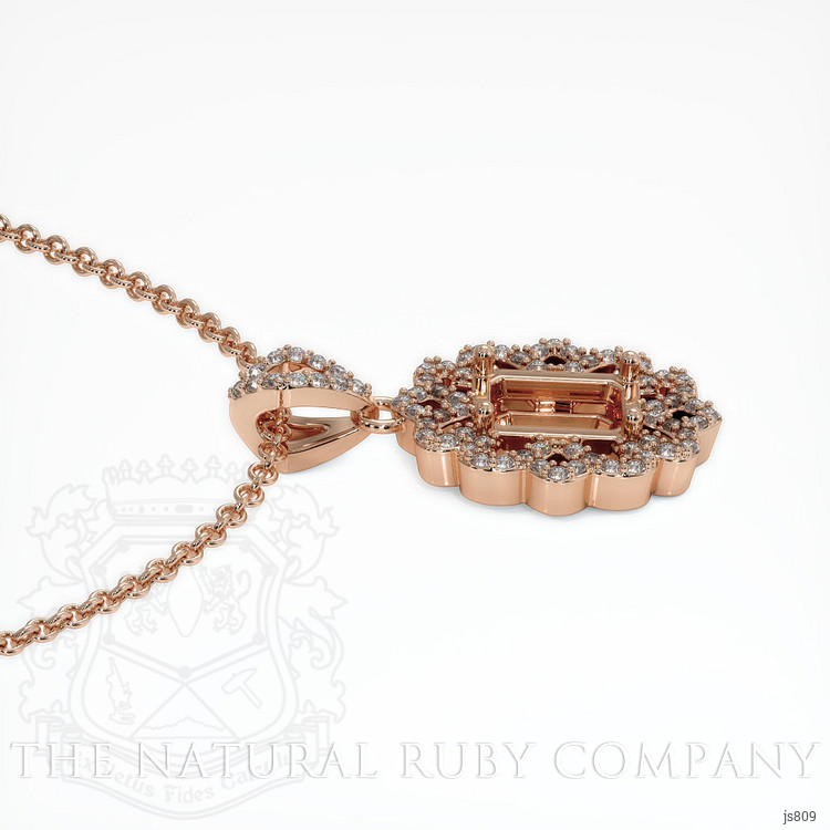 14K Rose Gold Pave Pendant Setting