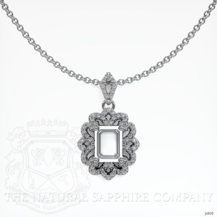 10K White Gold Pave Pendant Setting