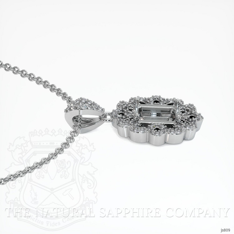 10K White Gold Pave Pendant Setting