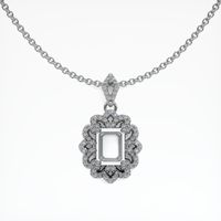 Pave Emerald Pendant 1.76 Ct., 18K White Gold Combination Setting