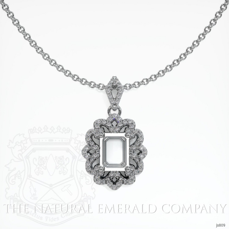 18K White Gold Pave Pendant Setting