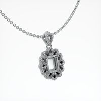 18K White Gold Pave Pendant Setting Image