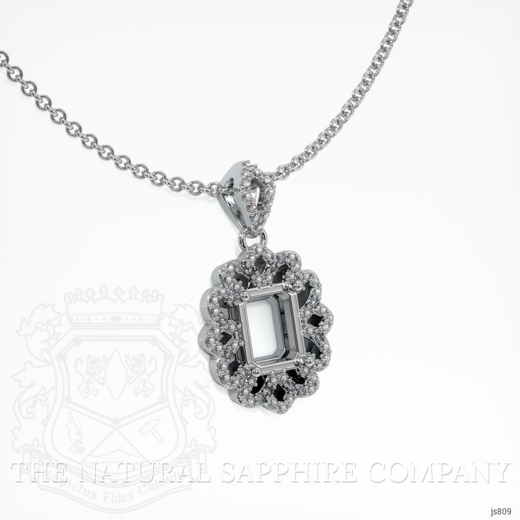 18K White Gold Pave Pendant Setting