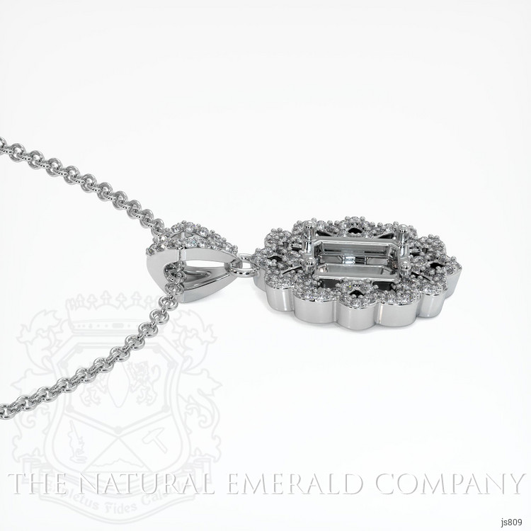 18K White Gold Pave Pendant Setting