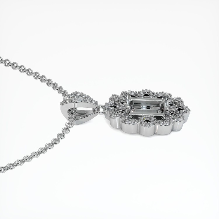 18K White Gold Pave Pendant Setting