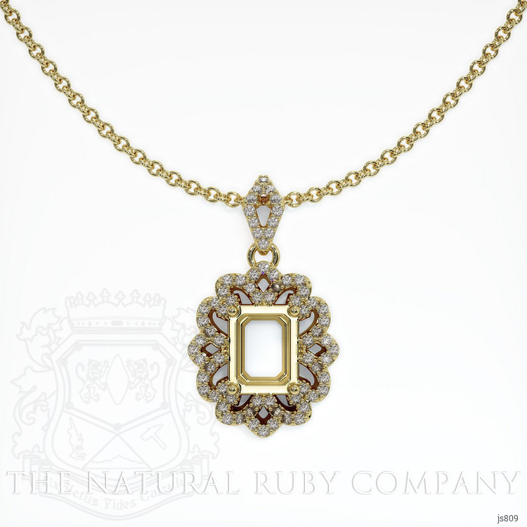 14K Yellow Gold Pave Pendant Setting