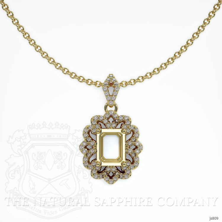 14K Yellow Gold Pave Pendant Setting