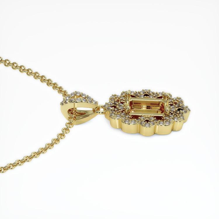 14K Yellow Gold Pave Pendant Setting