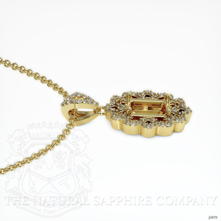 14K Yellow Gold Pave Pendant Setting