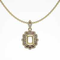 Pave Emerald Pendant 1.90 Ct., 18K Yellow Gold Combination Setting