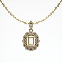 Pave Emerald Pendant 1.30 Ct., 18K Yellow Gold Combination Setting