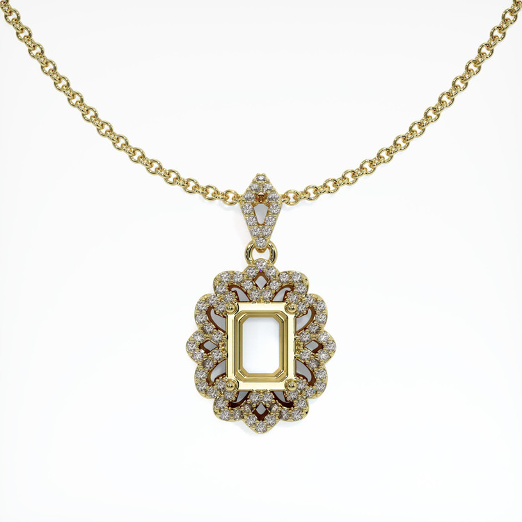 18K Yellow Gold Pave Pendant Setting