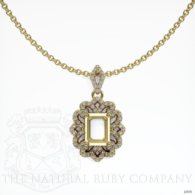 18K Yellow Gold Pave Pendant Setting