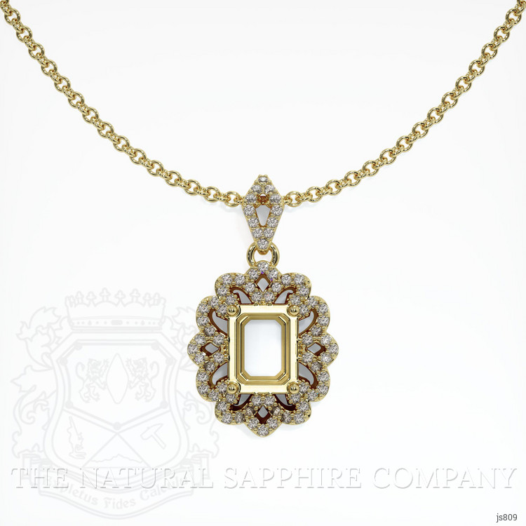 18K Yellow Gold Pave Pendant Setting