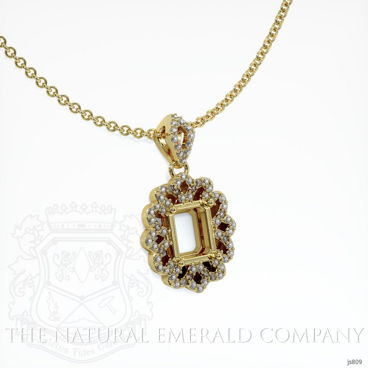 18K Yellow Gold Pave Pendant Setting