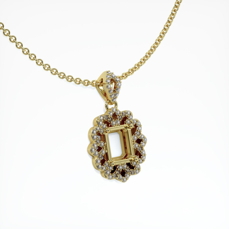 18K Yellow Gold Pave Pendant Setting