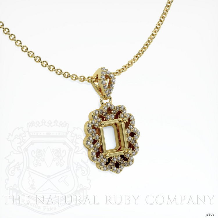 18K Yellow Gold Pave Pendant Setting