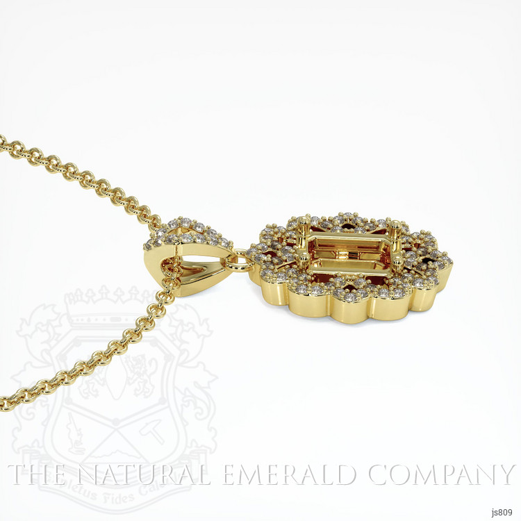18K Yellow Gold Pave Pendant Setting