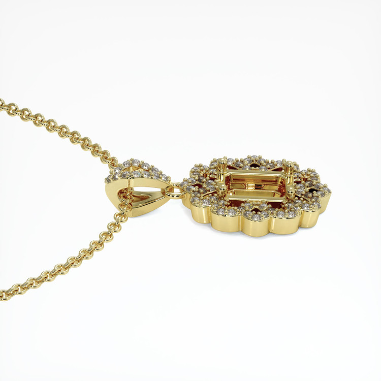18K Yellow Gold Pave Pendant Setting