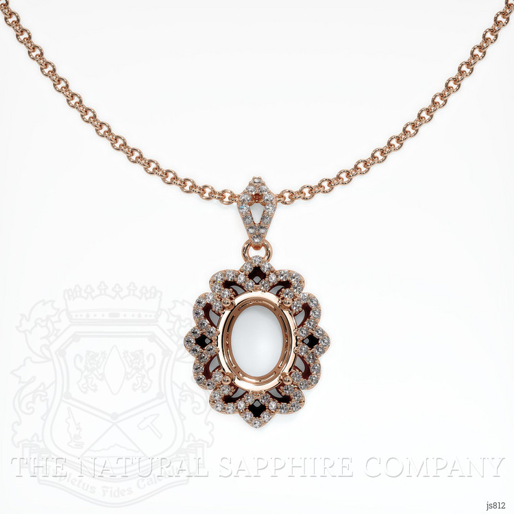 14K Rose Gold Pave Pendant Setting