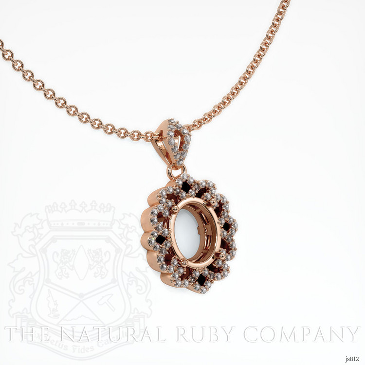 14K Rose Gold Pave Pendant Setting