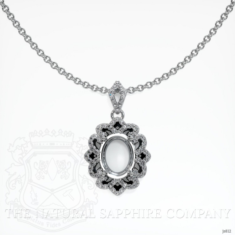 10K White Gold Pave Pendant Setting