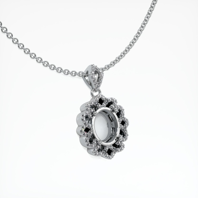 10K White Gold Pave Pendant Setting