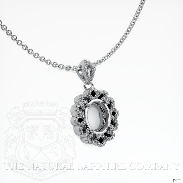 14K White Gold Pave Pendant Setting
