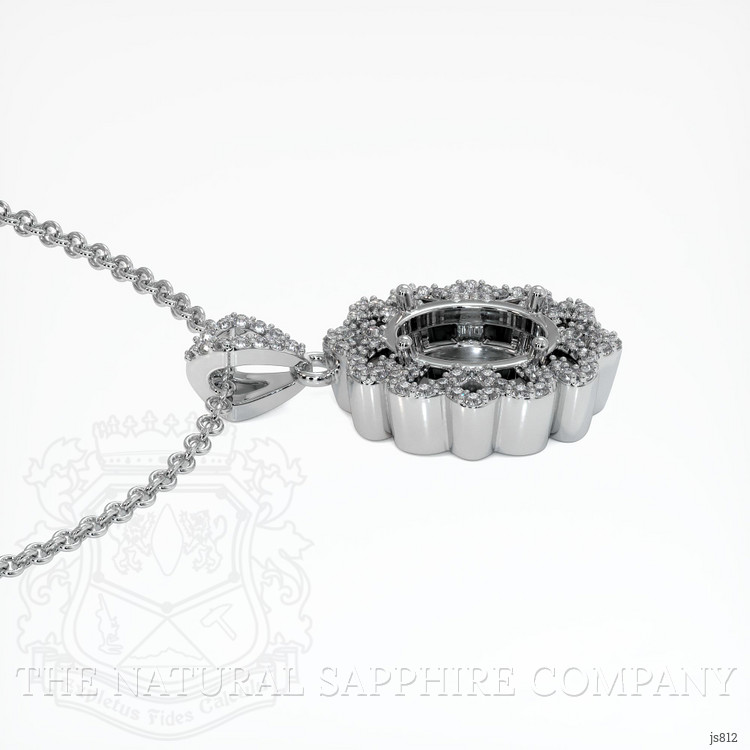 14K White Gold Pave Pendant Setting