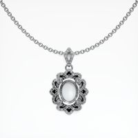 Pave Emerald Pendant 0.64 Ct., 18K White Gold Combination Setting