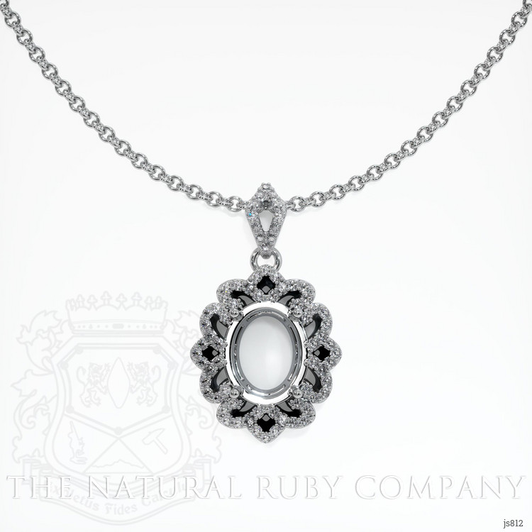 18K White Gold Pave Pendant Setting