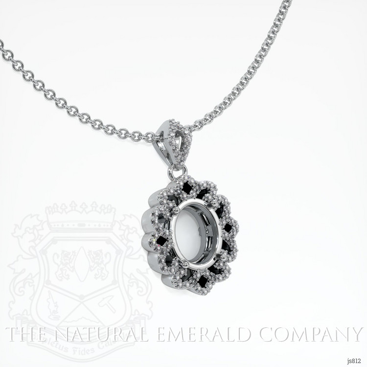 18K White Gold Pave Pendant Setting