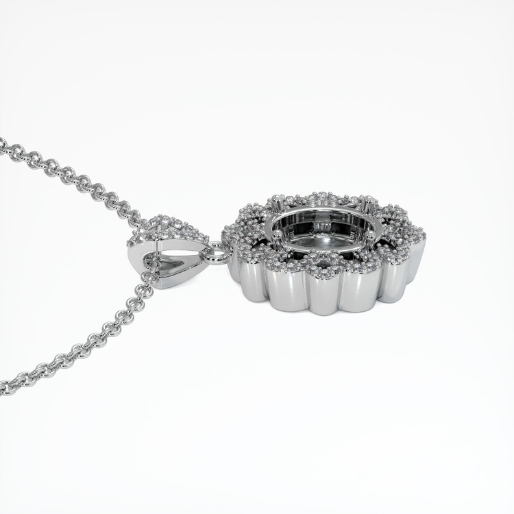 18K White Gold Pave Pendant Setting