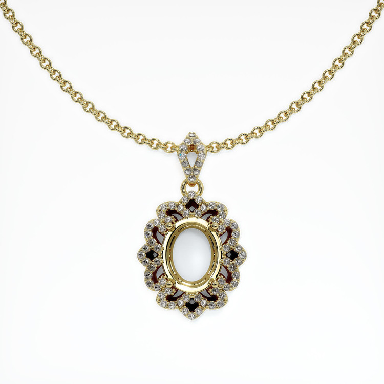 14K Yellow Gold Pave Pendant Setting
